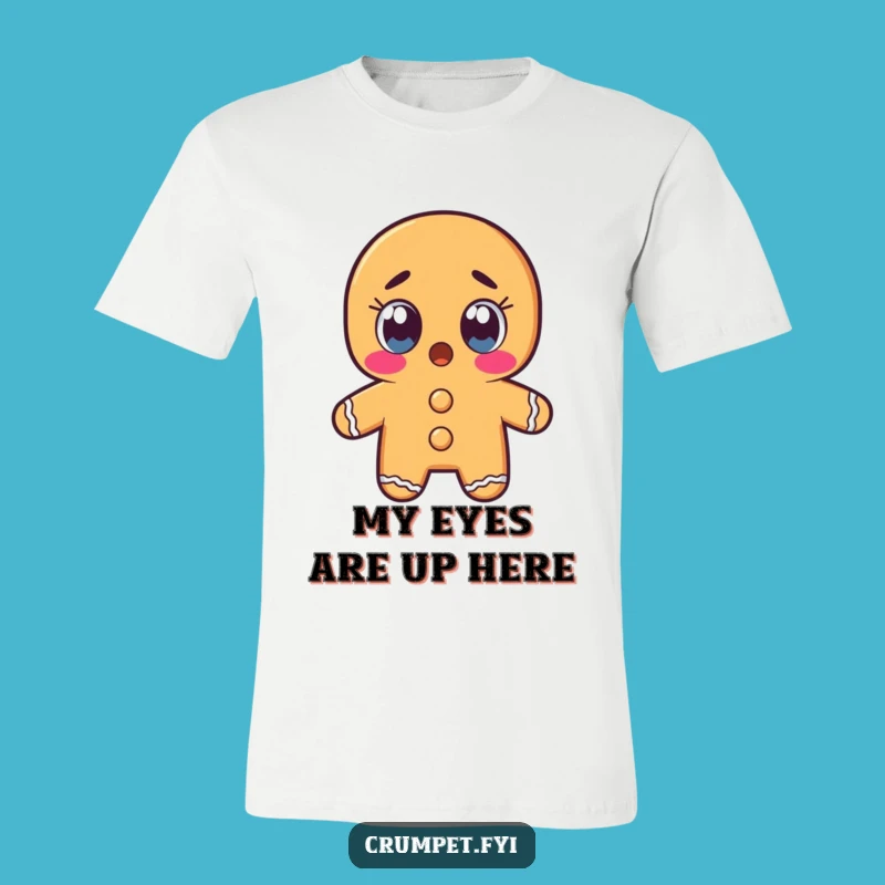 Funny Gingerbread Man T-Shirt: Shocked Pastry Design for Humorous Reactions