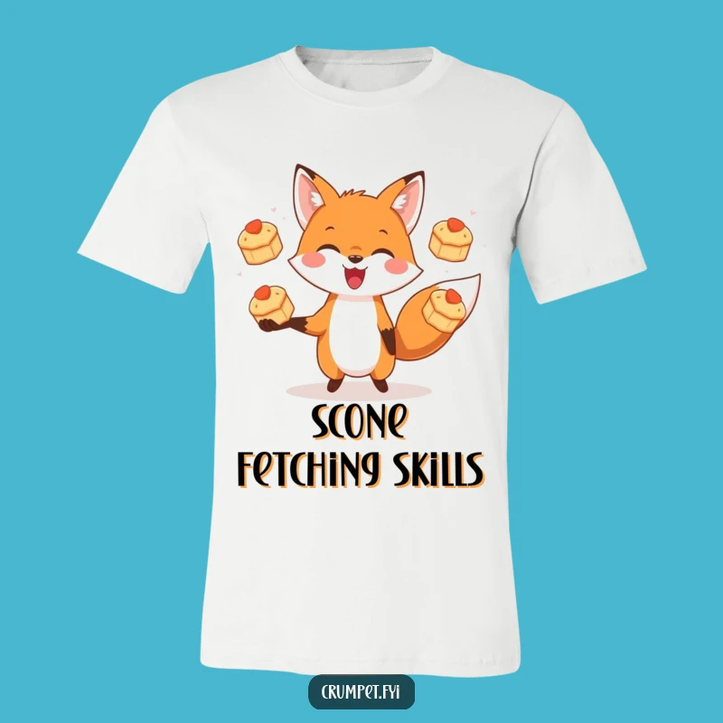 Funny Fox Scone Juggling T-Shirt: Wear Your Love for Pastries and Playfulness