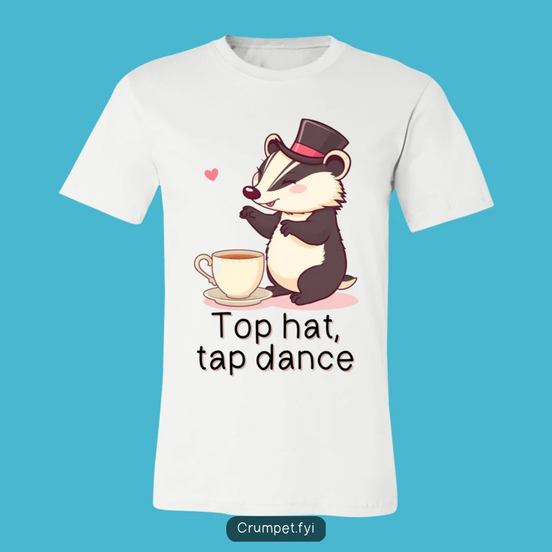 Funny Badger Jig T-Shirt: Dapper Dan of Tea Time, Hilarious Funny Gift!