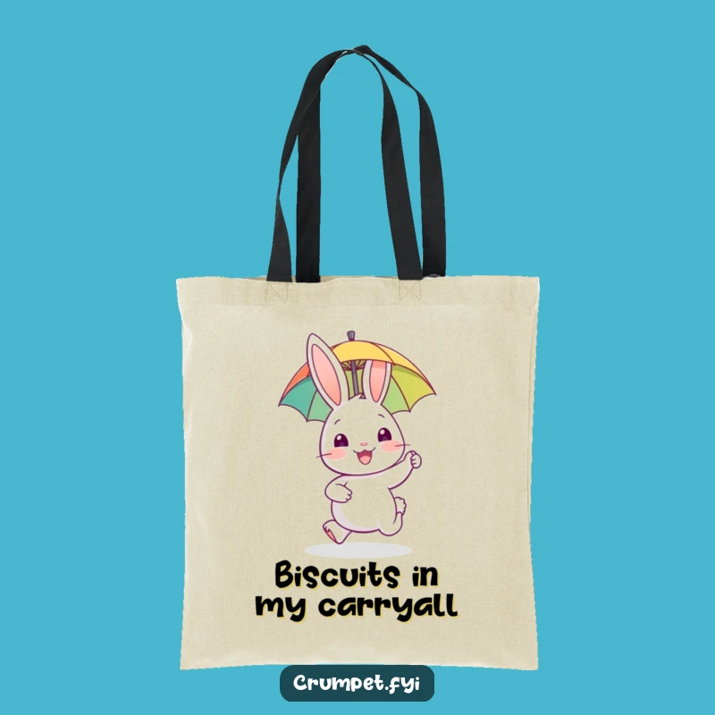 Funny Rabbit Biscuit Tote Bag - Happy Hopper Design, Joyful Reusable Carry-All, Perfect Gift