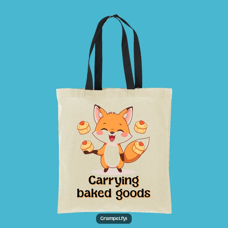 Funny Fox Scone Tote Bag: Carry Your Goodies with a Juggling Fox's Delight