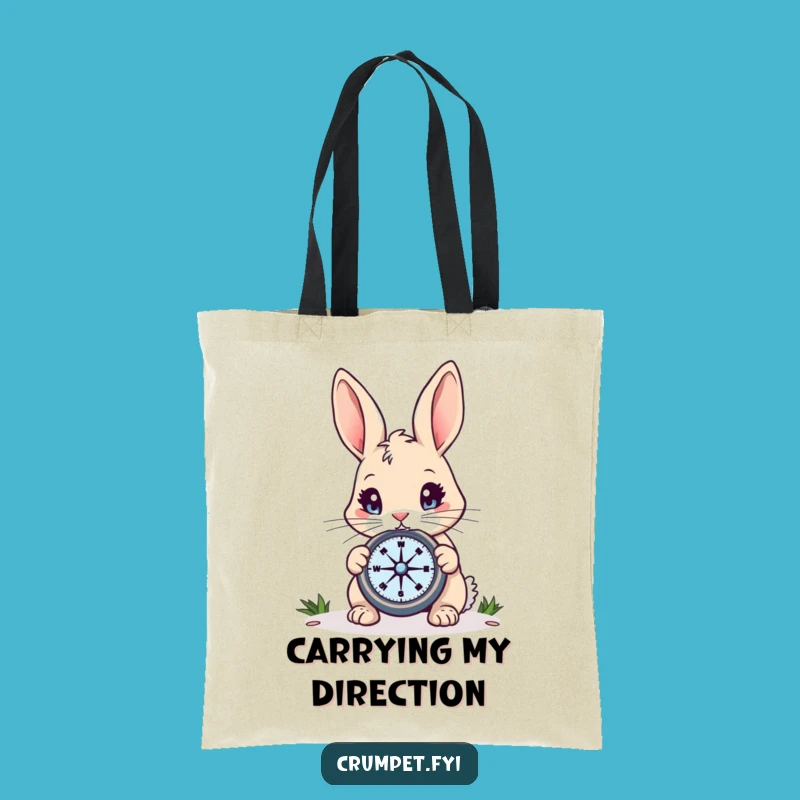 Funny Rabbit Compass Tote Bag: Carry Your Essentials with This Charming Explorer's Companion