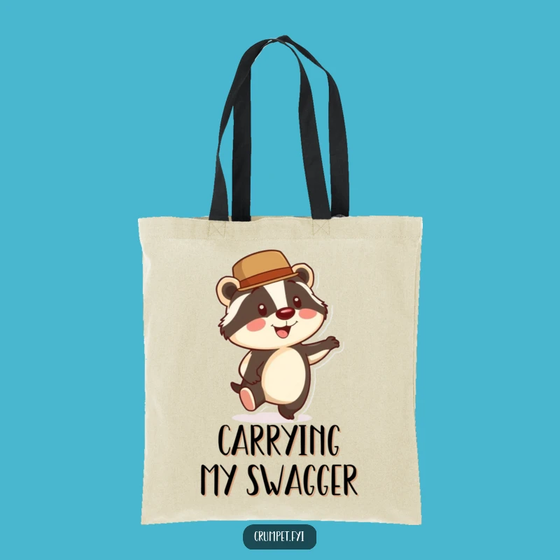 Funny Badger Tote Bag: Dapper Bowler Hat Carryall, Great Gift