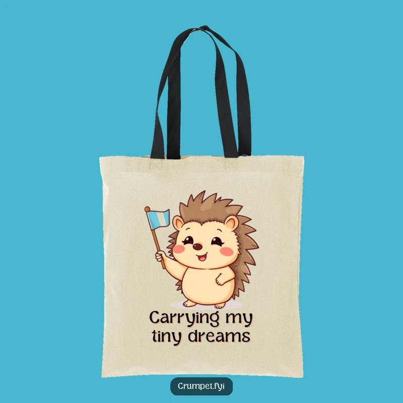 Funny Hedgehog Waving Flag Tote Bag: Your Cheerful and Practical Gift Companion