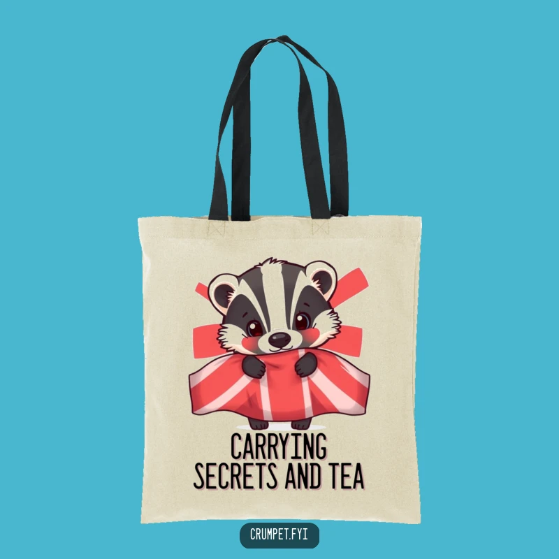 Funny Badger Tote Bag - Curious Peeker, Reusable Humorous Carry-All, Perfect Gift
