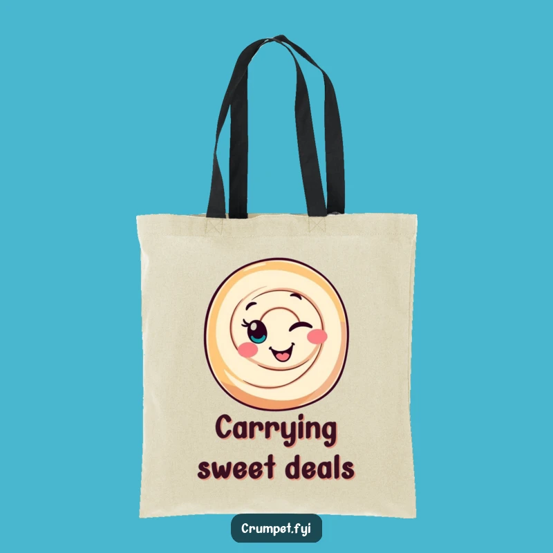 Funny Cinnamon Roll Wink Tote Bag: Carry Your Essentials with Sweet, Playful Style