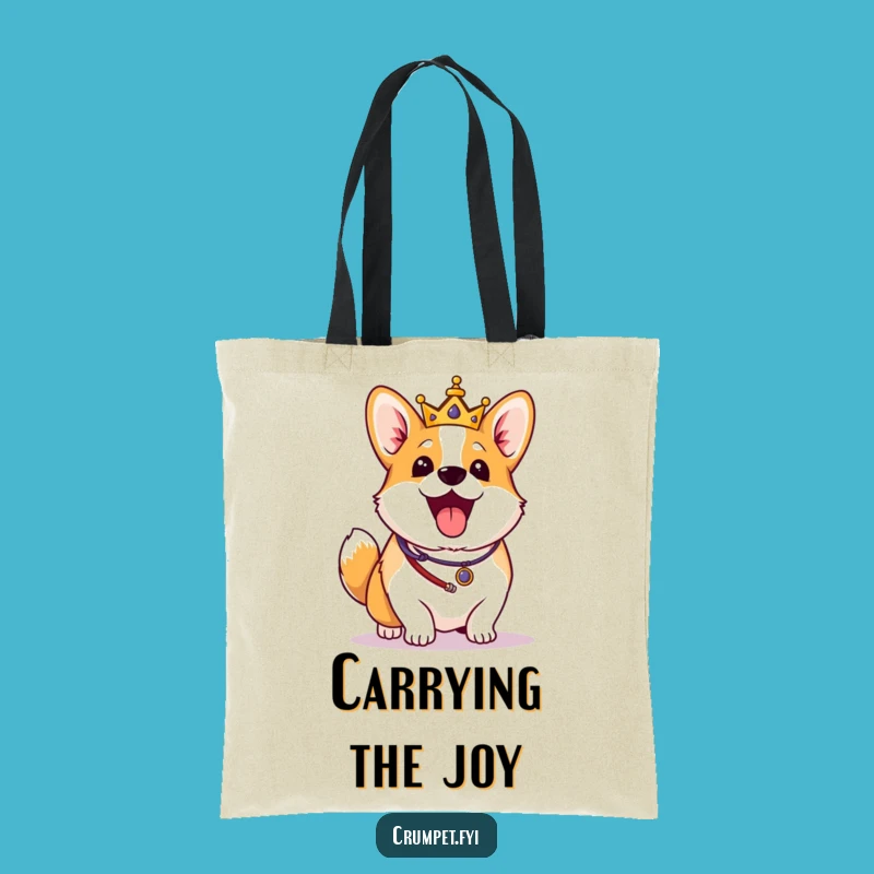 Funny Corgi Tote Bag: Royal Dog Carryall, Hilarious Gift
