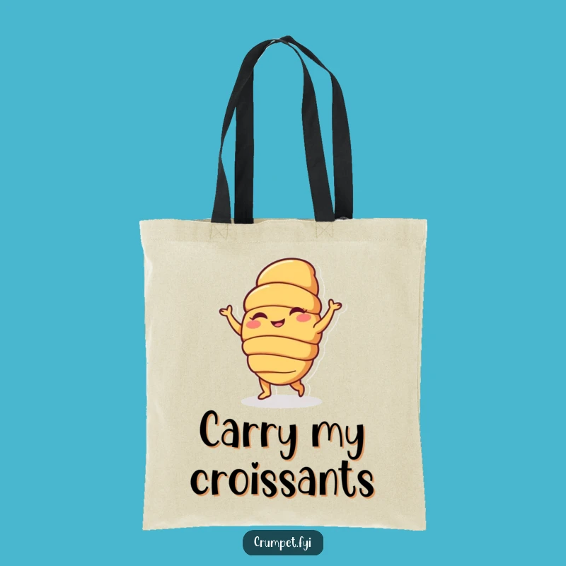 Funny Croissant Dance Tote Bag: Carry Your Baked Goods Joy