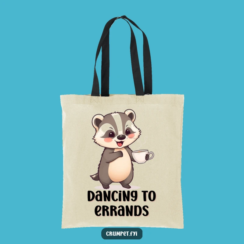 Funny Playful Badger Dance Tote Bag: Carry Your Joyful Spirit with Humor, Perfect Gift