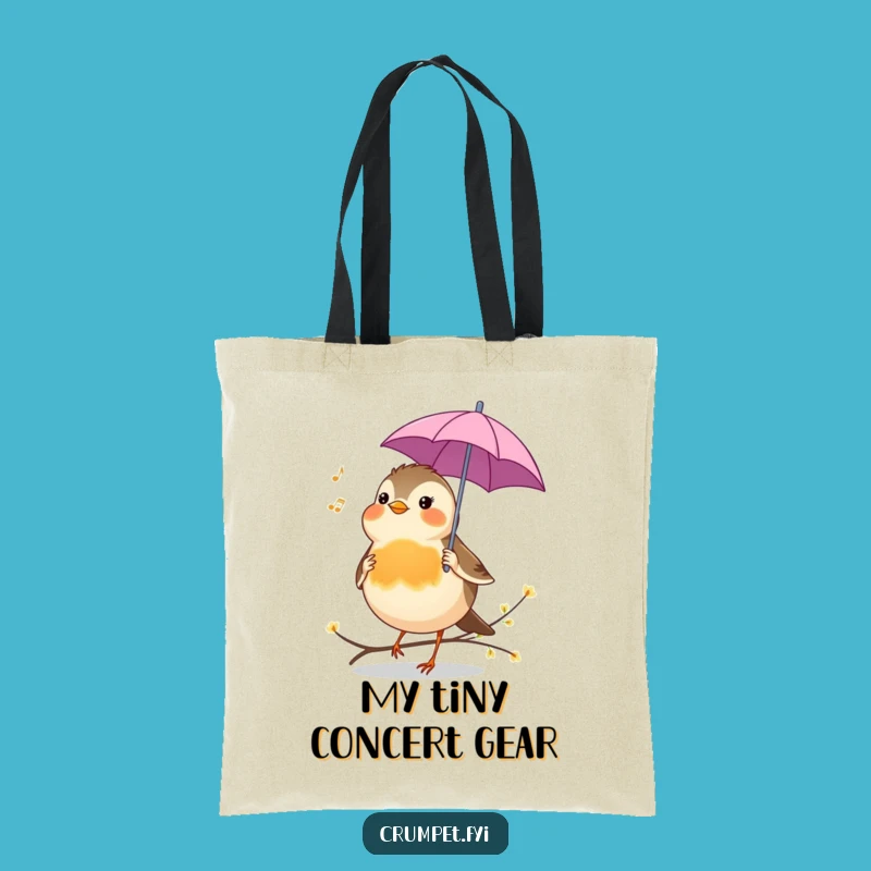 Funny Robin Tote Bag - Cheerful Bird Umbrella Singing, Cute Accessory, Funny Gift
