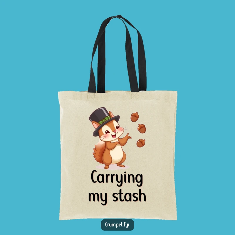 Funny Squirrel Juggling Tote Bag: Glee Hat Nutty Carry-All Gift