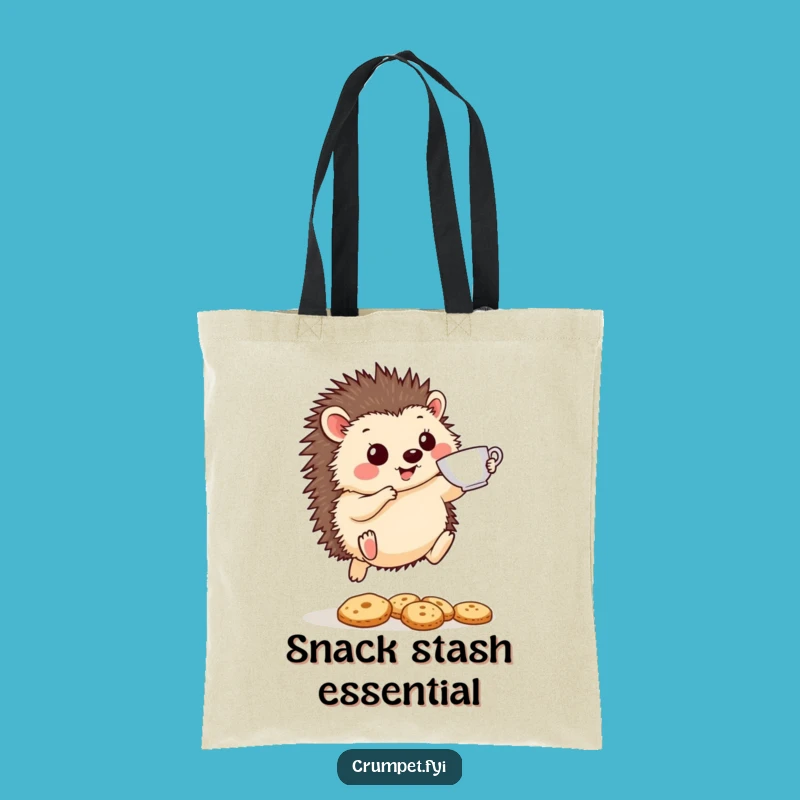 Funny Hedgehog Tote Bag: Hilarious Tea & Biscuit Carryall, Great Gift